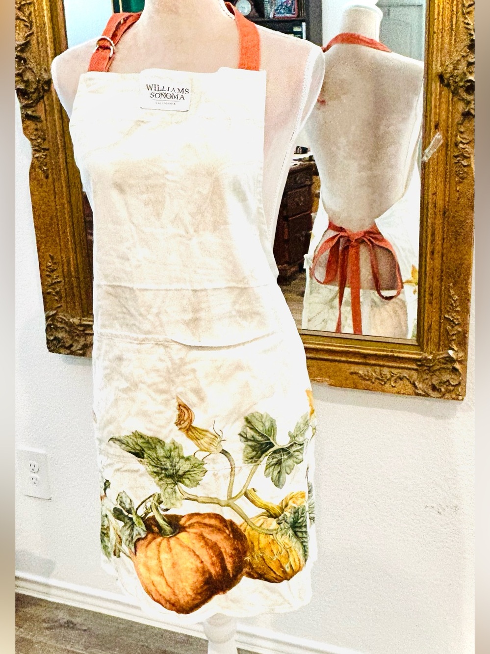William Sonoma Heirloom Pumpkin Apron Autumn Thanksgiving